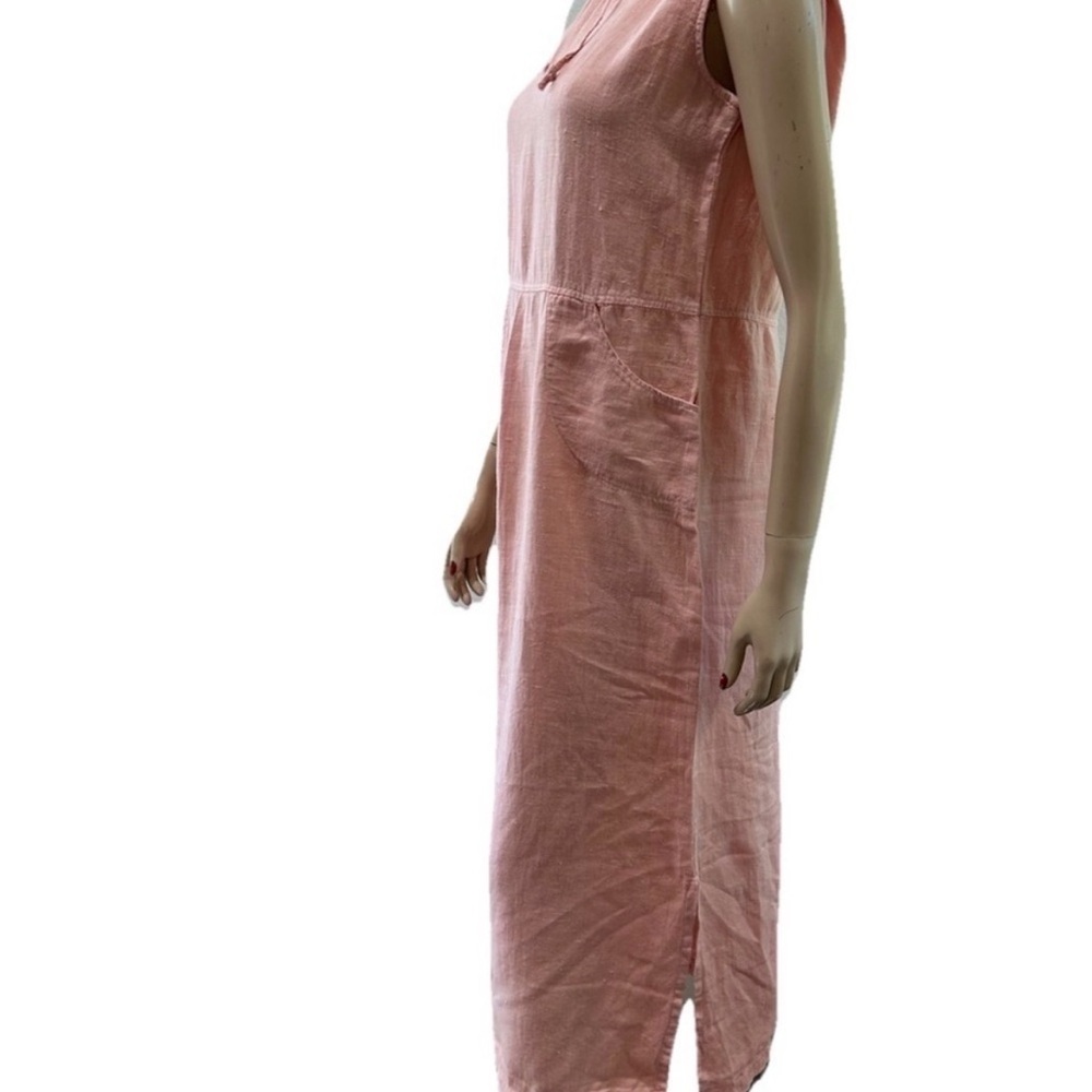 dressing clio Peach Hooded Linen Sleeveless Maxi Dress Swim Coverup Dress - Picture 5 of 16
